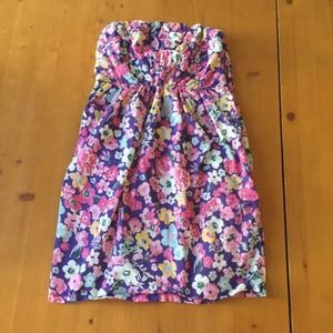 UO Kimchi Blue Girly Floral Strapless Sundress